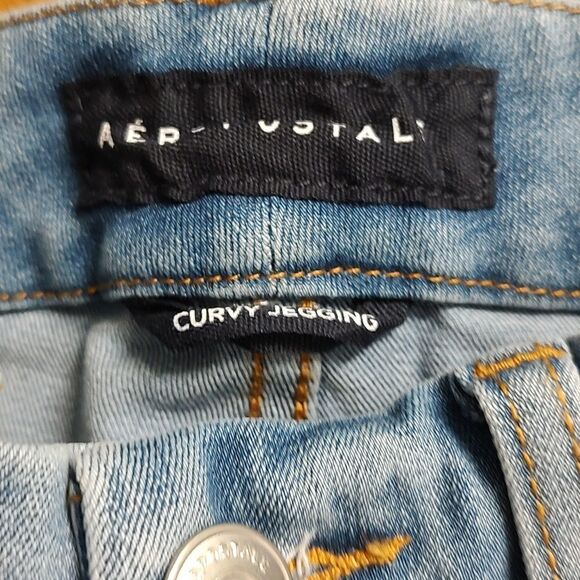 Aeropostale Seriously Stretchy High Rise Curvy Distressed Jeggings Sz 6 - Picture 8 of 13